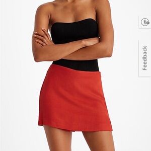 NWT Express Editor Linen Blend Skort
